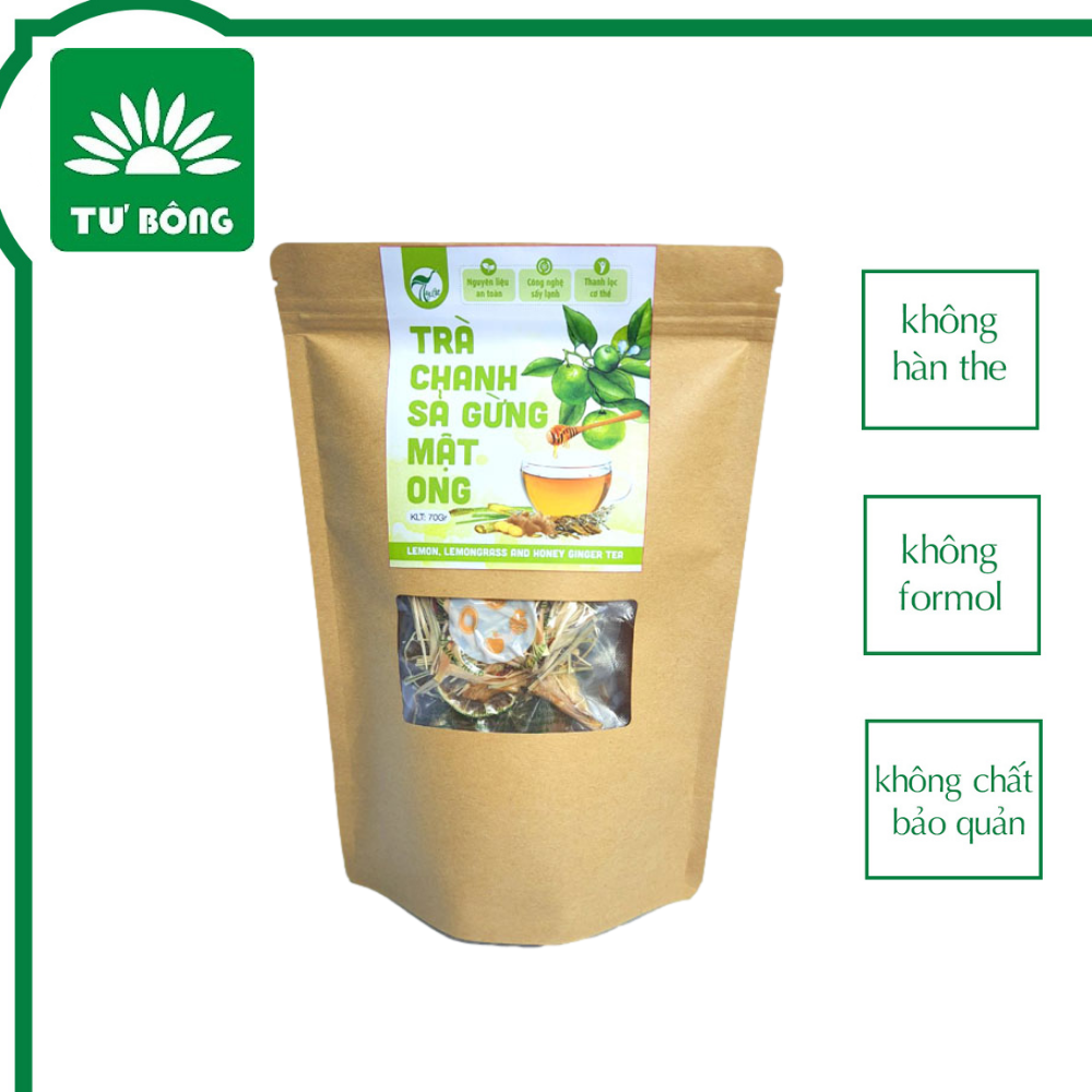Trà chanh sả gừng mật ong 70g - nước uống thải độc đơn giản hiệu quả
