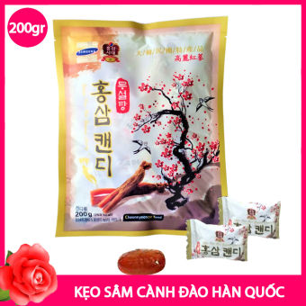 10 GÓI KẸO SÂM KHÔNG ĐƯỜNG CÀNH ĐÀO HÀN QUỐC 200G