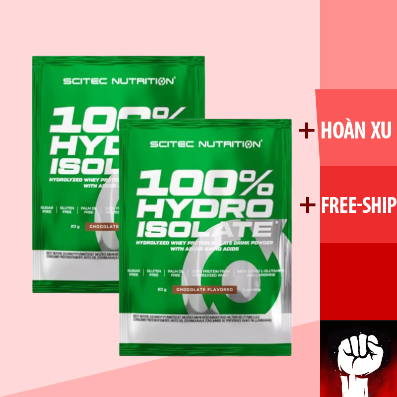 Combo hydro isolate | combo 5 gói sample scitec whey protein 100% hydro isolate cao cấp - chính hãng muscle fitness