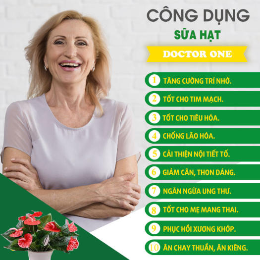 Sữa hạt số 1 Doctor One dinh dưỡng dành cho người lớn, người già, mẹ bầu, hàng chính hãng Thiên Nhiên Việt, hộp 500gram