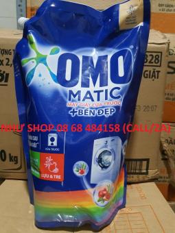 Nước giặt OMO Matic bền đẹp cửa trước lựu và tre túi 2KG (1.9l)