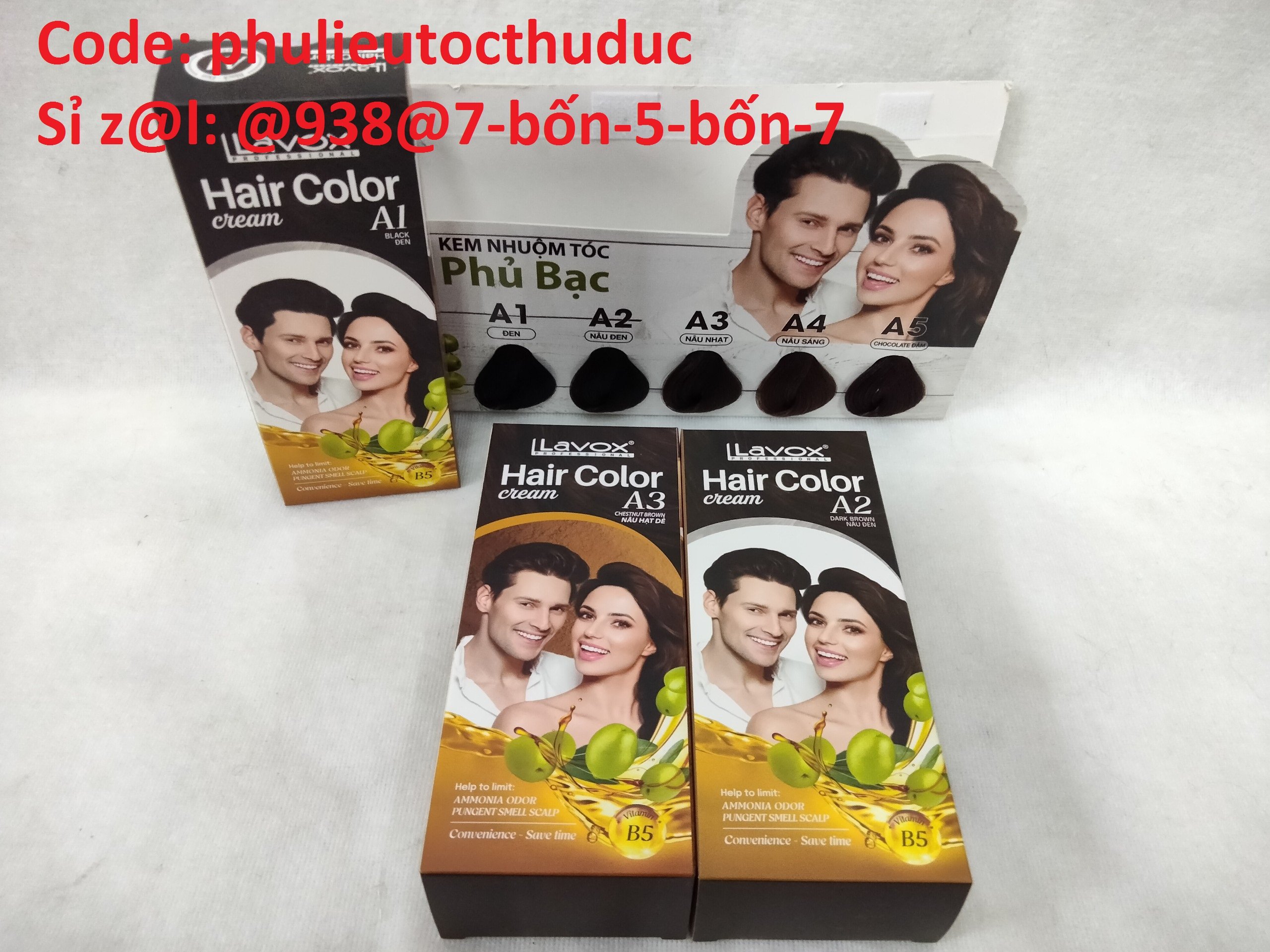 Màu nhuộm phủ bạc lavox a1 a2 a3 a4 a5