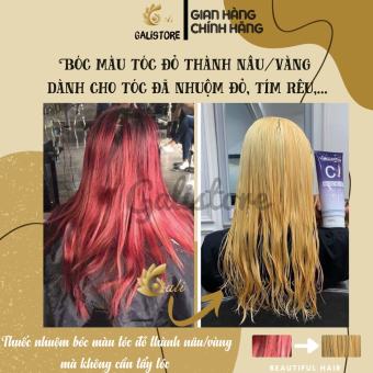Bóc đỏ- bóc đen, Thuốc nhuộm tóc bóc đỏ khử màu ra nền nâu/ vàng không cần oxy dành cho tóc nhuộm Galistore