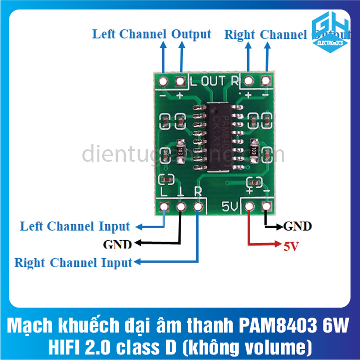 Mạch khuếch đại âm thanh pam8403 6w hifi 2.0 class d