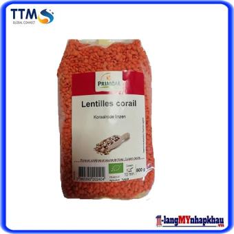 Đậu lăng đỏ hữu cơ Primeal 500gr Organic Red Lentil