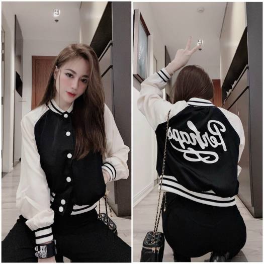 ÁO BOMBER LỤA HÀNG 2 LỚP CHỮ IN Ở LƯNG SL002