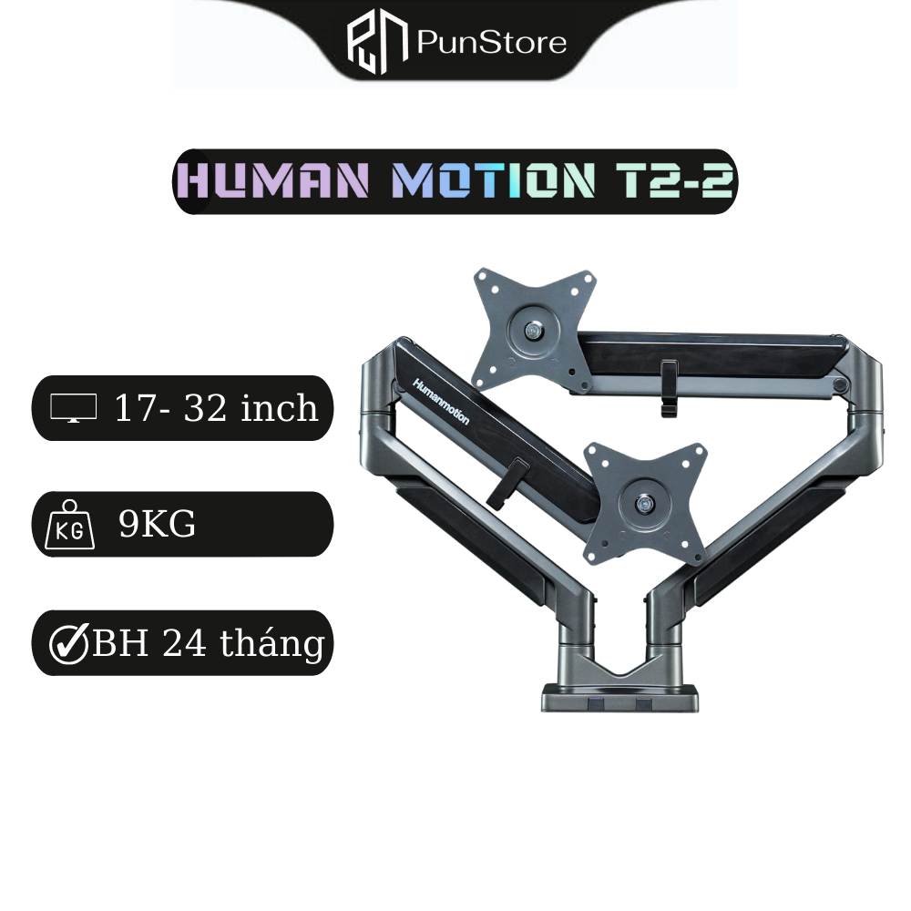 Giá đỡ màn hình Human Motion T2-2 – Màu Đen