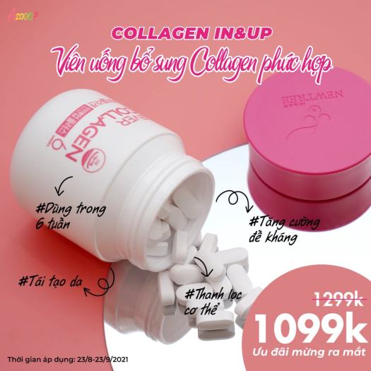 💕CAO CẤP💕Ever collagen in&up plus- Viên uống tổng hợp bổ sung collagen số 1 Hàn Quốc, Collagen dạng viên giúp làm đẹp da, tóc và móng, cải thiện trí nhớ- Loại 1 Hộp/ 2 Hộp