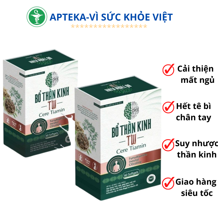 Viên Uống Bổ Thần Kinh-Đánh bay suy nhược thần kinh, mệt mỏi căng thẳng, viêm dây thần kinh, tê bì chân tay, đau mỏi cổ vay gáy, bổ xung sự thiếu hụt vitamin nhóm B