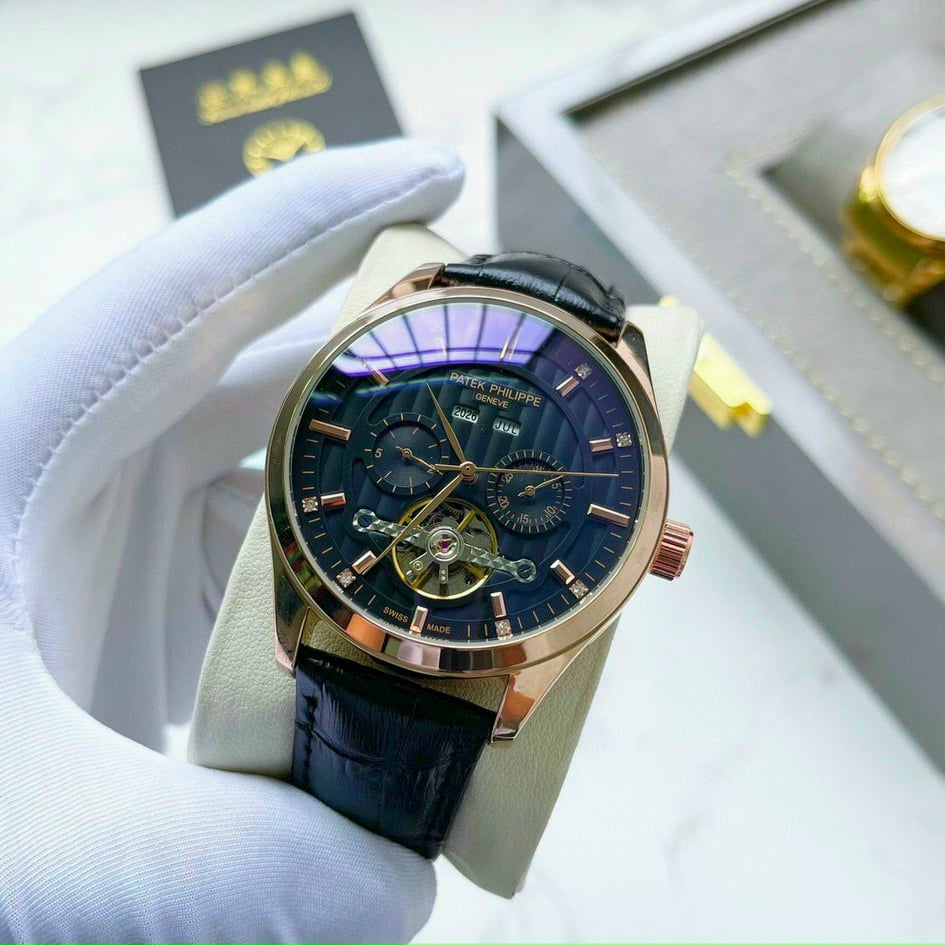 Đồng hồ cơ Patek Philippe dành cho nam đồng hồ tự động dây da cao cấp