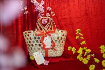 Giỏ tre TIỆM MÂY TH, giỏ tre đựng quà Tết, làn tre quà tặng, giỏ tre đựng trứng, giỏ trang trí