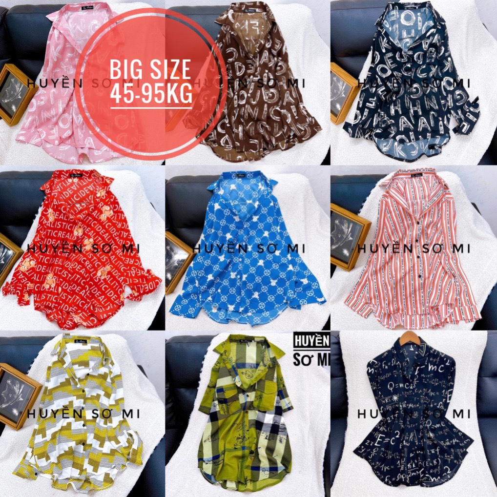 Big size - 45kg - 90kg vải mát - áo sơ mi nữ