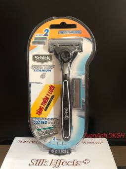 Dao Cạo Râu SCHICK QUATTRO TITANIUM 4 lưỡi (Tặng Thêm 1 lưỡi dao). Hàng chính hãng DKSH Việt Nam.
