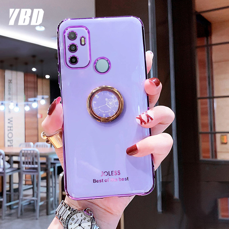 YBD Ốp Bảo Vệ Máy Ảnh Chính Xác Cho Oppo A53 2020 A33 2020 Vỏ, Ốp Chống Rơi Mạ Phong Cách Nữ Tính Với Giá Đỡ Điện Thoại Đồng Hồ Sáng Tạo