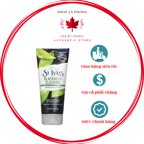 Sữa rửa mặt tẩy da chết chiết xuất trà xanh st.ives fresh skin apricot scrub