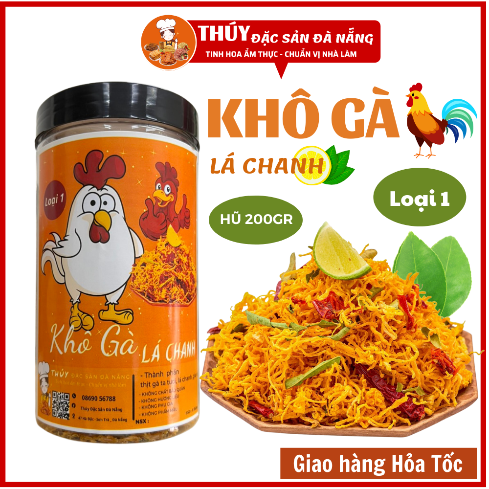 Khô gà lá chanh thúy đặc sản đà nẵng hộp 200gr cao cấp
