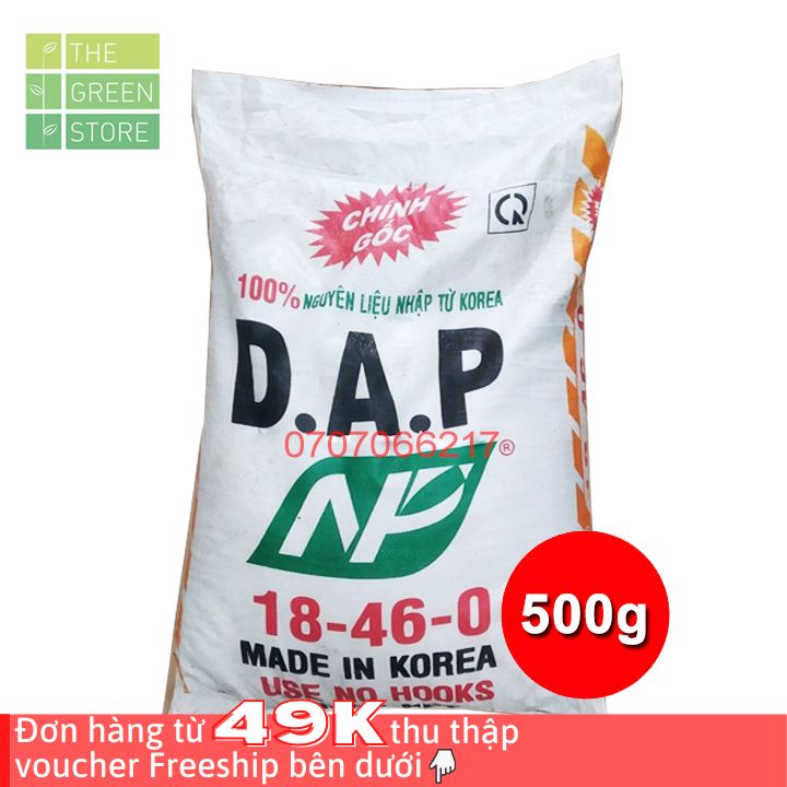 GÓI 500G / GÓI 1KG Phân bón DAP Hàn Quốc hạt đen (bán lẻ từ bao 50kg) cho hoa hồng, mai vàng, hoa cây cảnh, rau màu, cây ăn trái