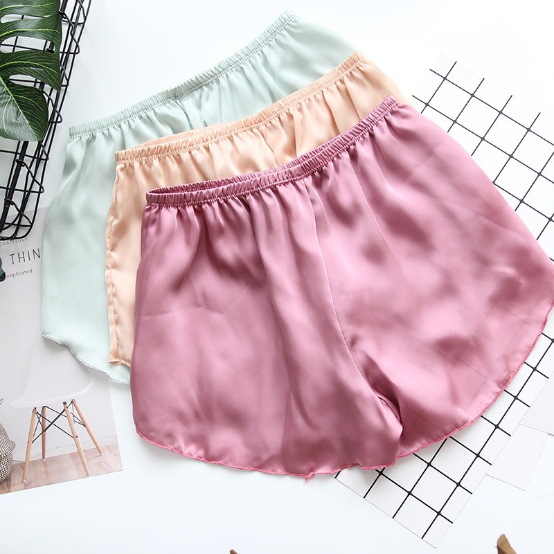 Quần đùi lụa nữ satin mát mịn đủ màu mặc mùa hè qn6789