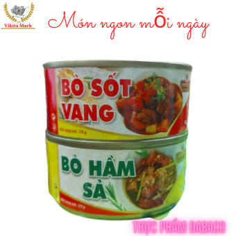Thịt bò hầm sả và bò sốt vang hộp 170g tiện lợi ăn ngay sản phẩm mới phục vụ bữa ăn mọi nhà - VIKITA MARK