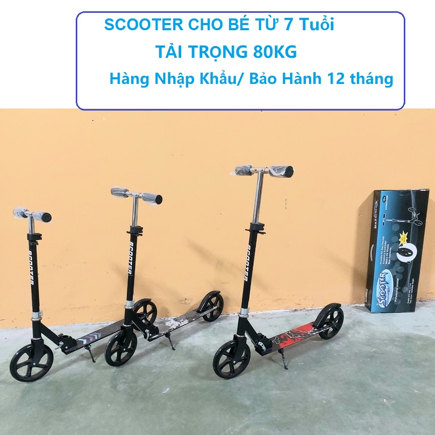 Xe trượt scooter cỡ lớn tải trọng 80kg cho bé từ 6 tuổi trở lên ,xe scooter 2 bánh cho bé