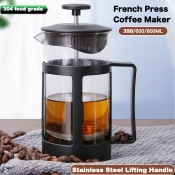 French Press Coffee Maker with Stainless Steel Filter, Various Sizes
