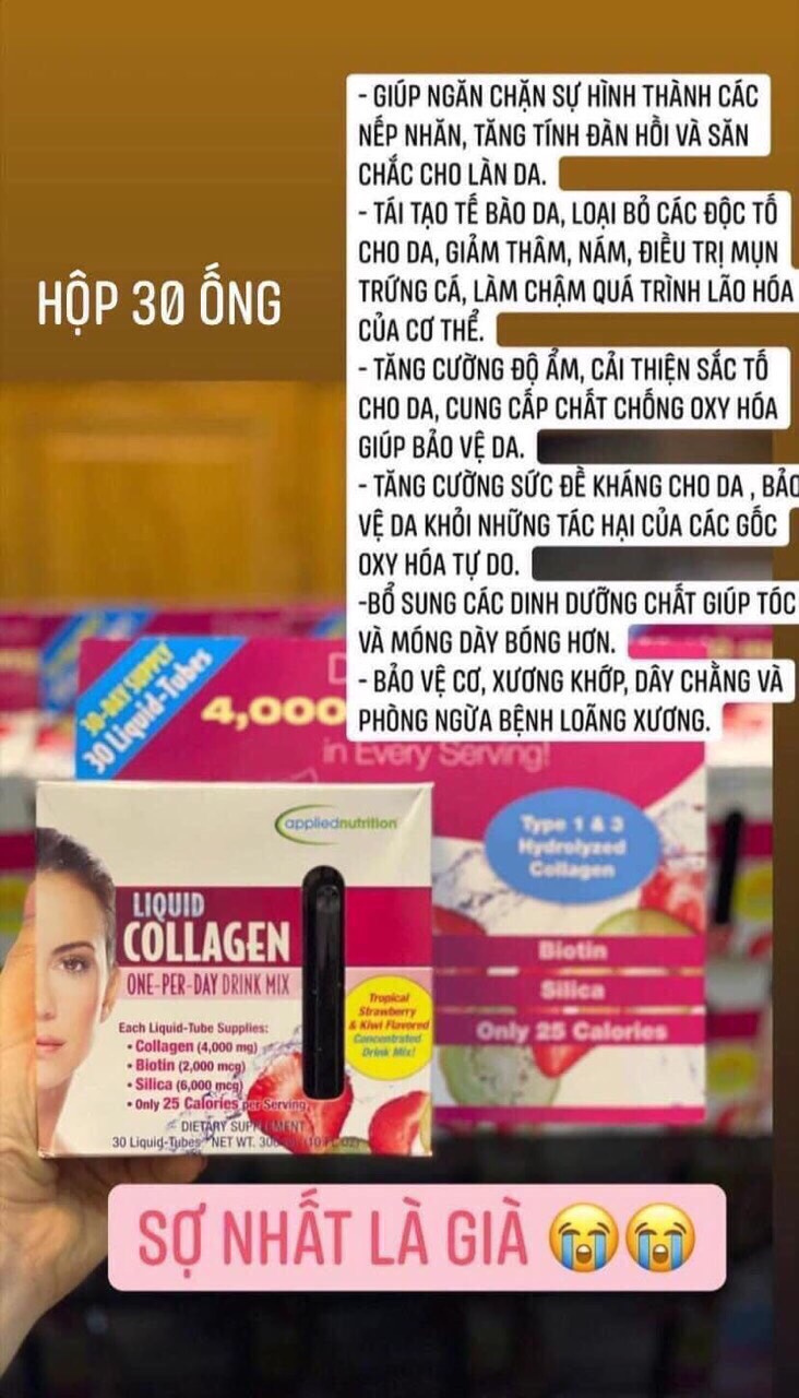[HÀNG MỸ] COLAGEN Nước Uống Đẹp Da Liquid Collagen One Per Day Drink Mix 300ml x 30 ống (Hộp)