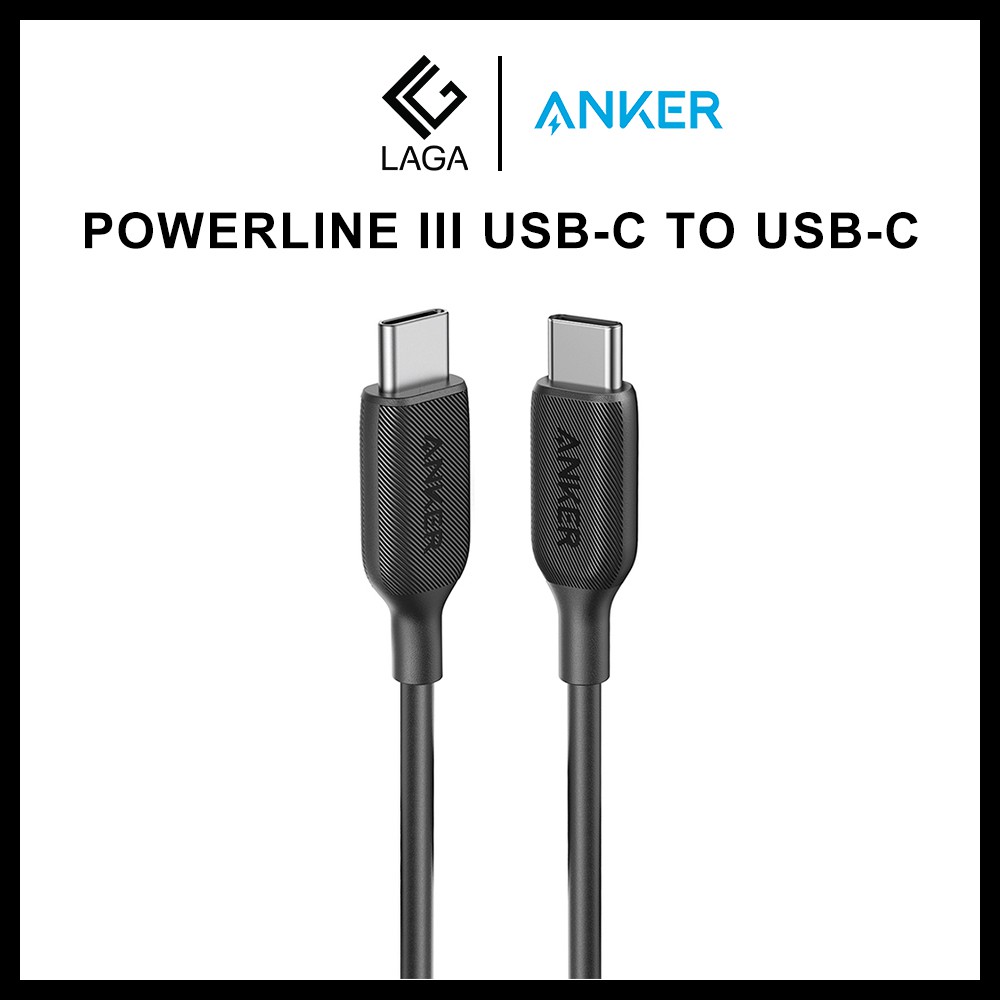 Cáp sạc anker powerline iii usb-c ra usb-c 2.0 0.9m / 1.8m, hỗ trợ 60w