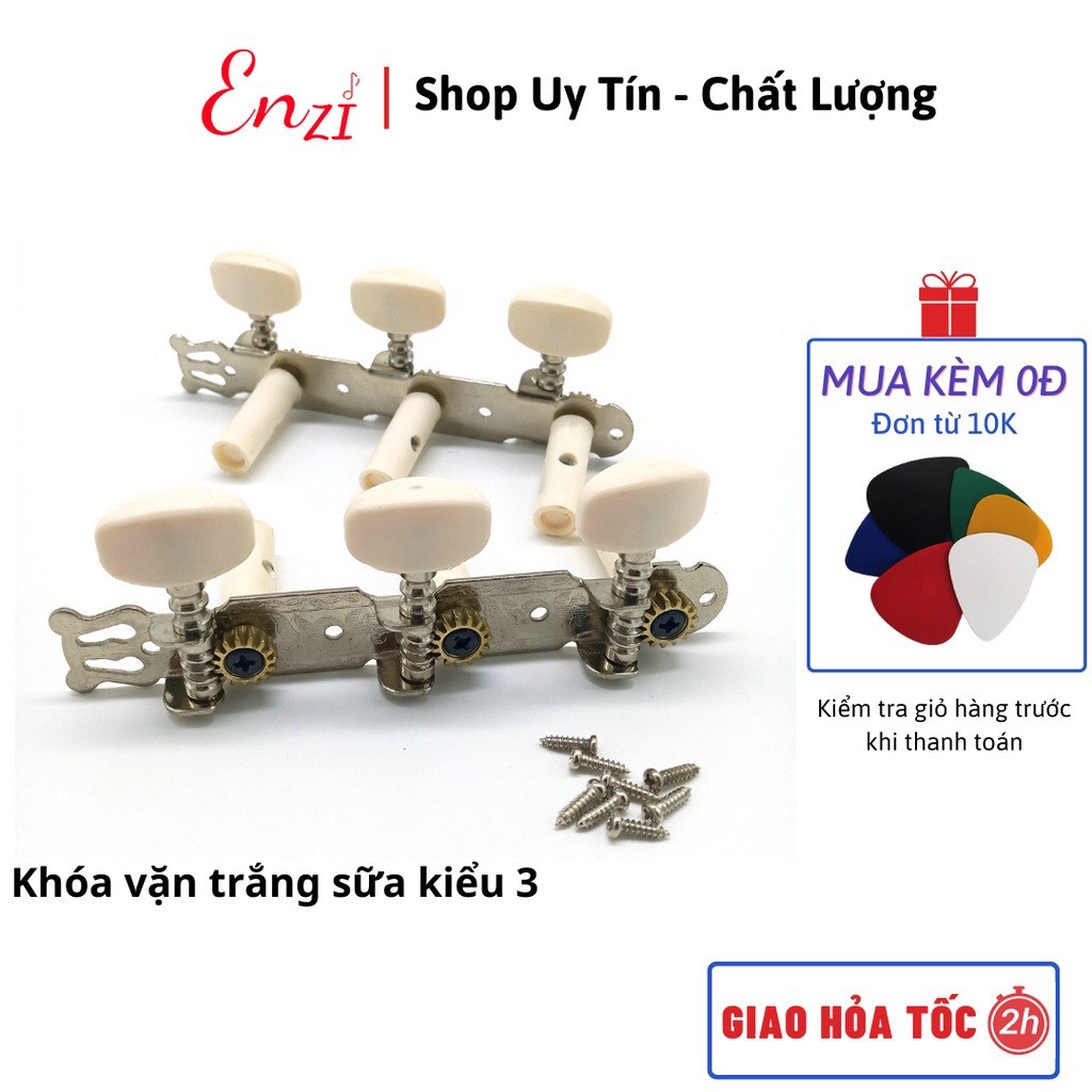 Khoá đàn guitar classic đàn classic cổ điển nylon có liền 2 vế kèm ốc vít Enzi