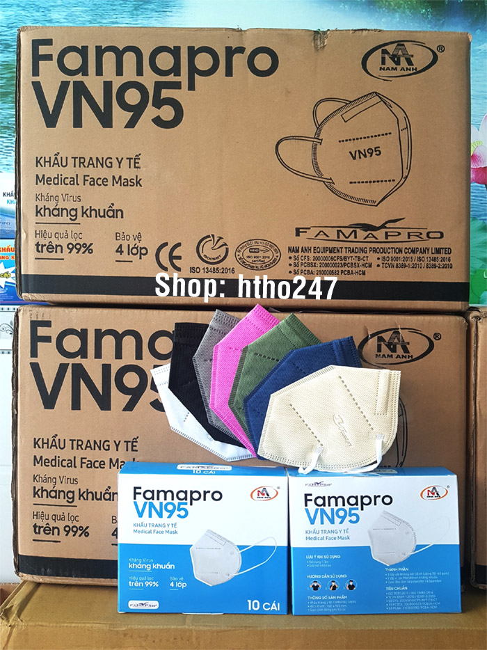 Thùng 50 hộp khẩu trang n95 famapro vn95 chính hãng nam anh