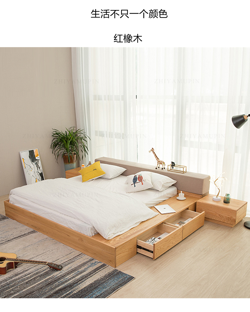 AL Luxury MUJI solid wood Japanese tatami bedframe with storage
