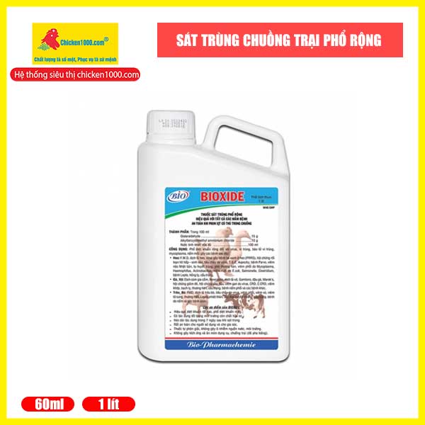 Thuốc Sát Trùng Chuồng Trại Bioxide Diệt Khuẩn Phổ Rộng chai 1 lít