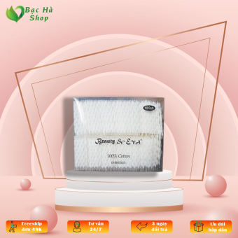 Bông tẩy trang coton hộp nhựa 100 miếng cotton thấm hút nhanh, giầy dặn, dạng bong bóng