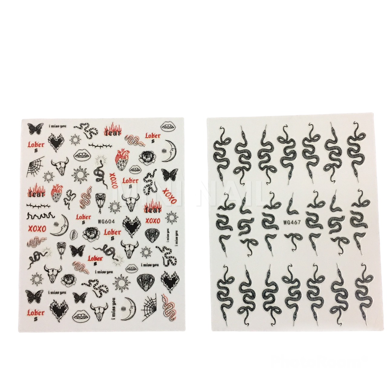 Sticker nail hình rắn, miếng dán móng tay hình rắn, decal dán móng tay hình rắn