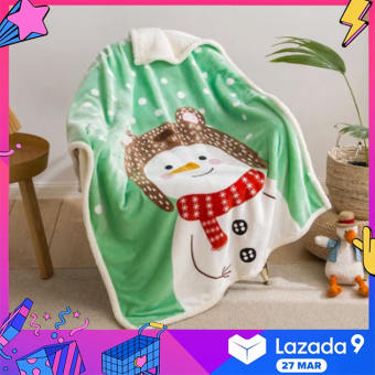 Chăn lông tuyết loại dày đắp mùa đông cho bé, chăn lông tuyết 2 lớp ( Giao mẫu ngẫu nhiên )