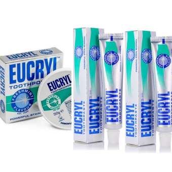 Bộ 2 kem đánh răng và 1 Bột tẩy trắng răng EuCryl nhập khẩu từ Anh