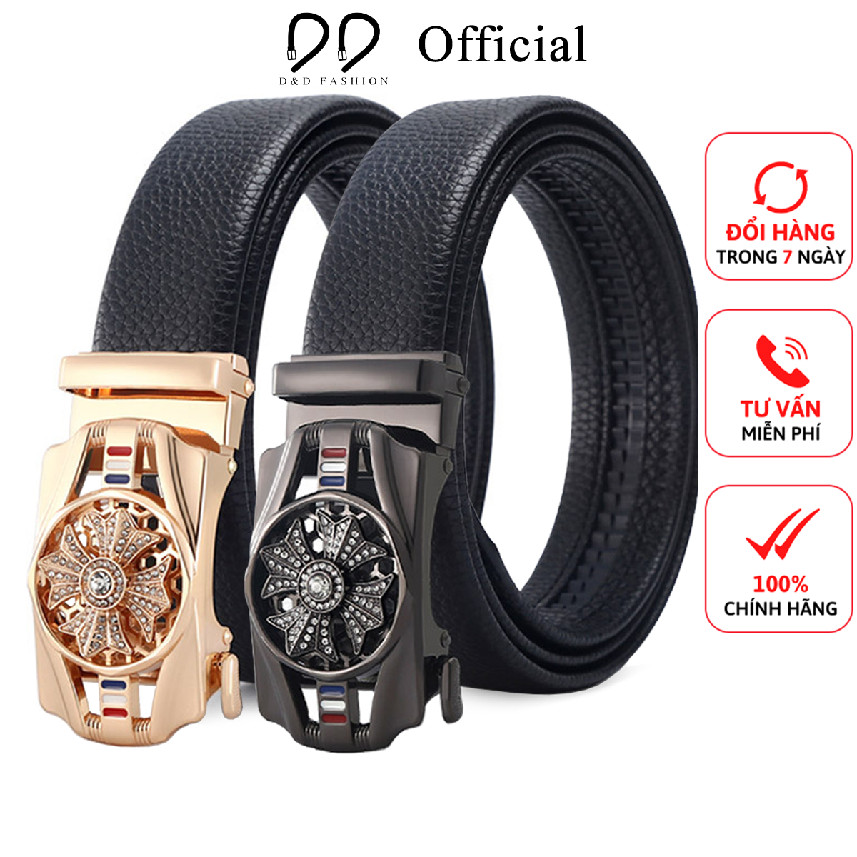 Thắt lưng khóa tự động xu hướng đơn giản D&D Fashion