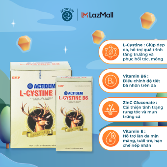 Viên uống làm đẹp L-cystine B6 Actidem 60 viên