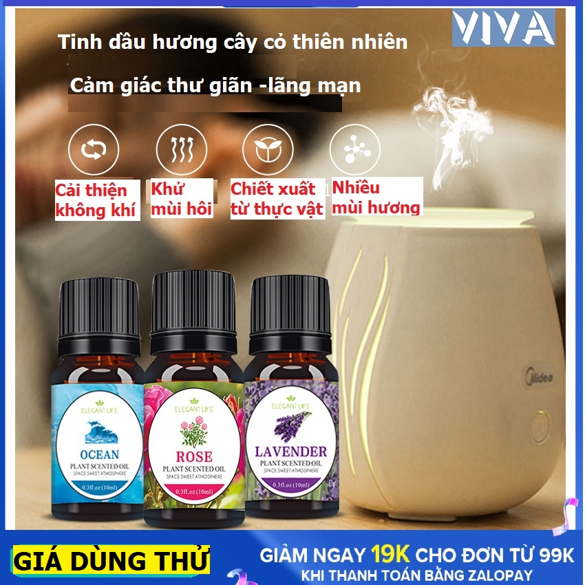 Tinh dầu xông phòng,giúp thơm phòng, tinh dầu đuổi muỗi thiên nhiên làm thơm thư giãn dùng cho máy xông tinh dầu, máy khuếch tán tinh dầu, máy phun sương, nhiều mùi lựa chọn -10ml