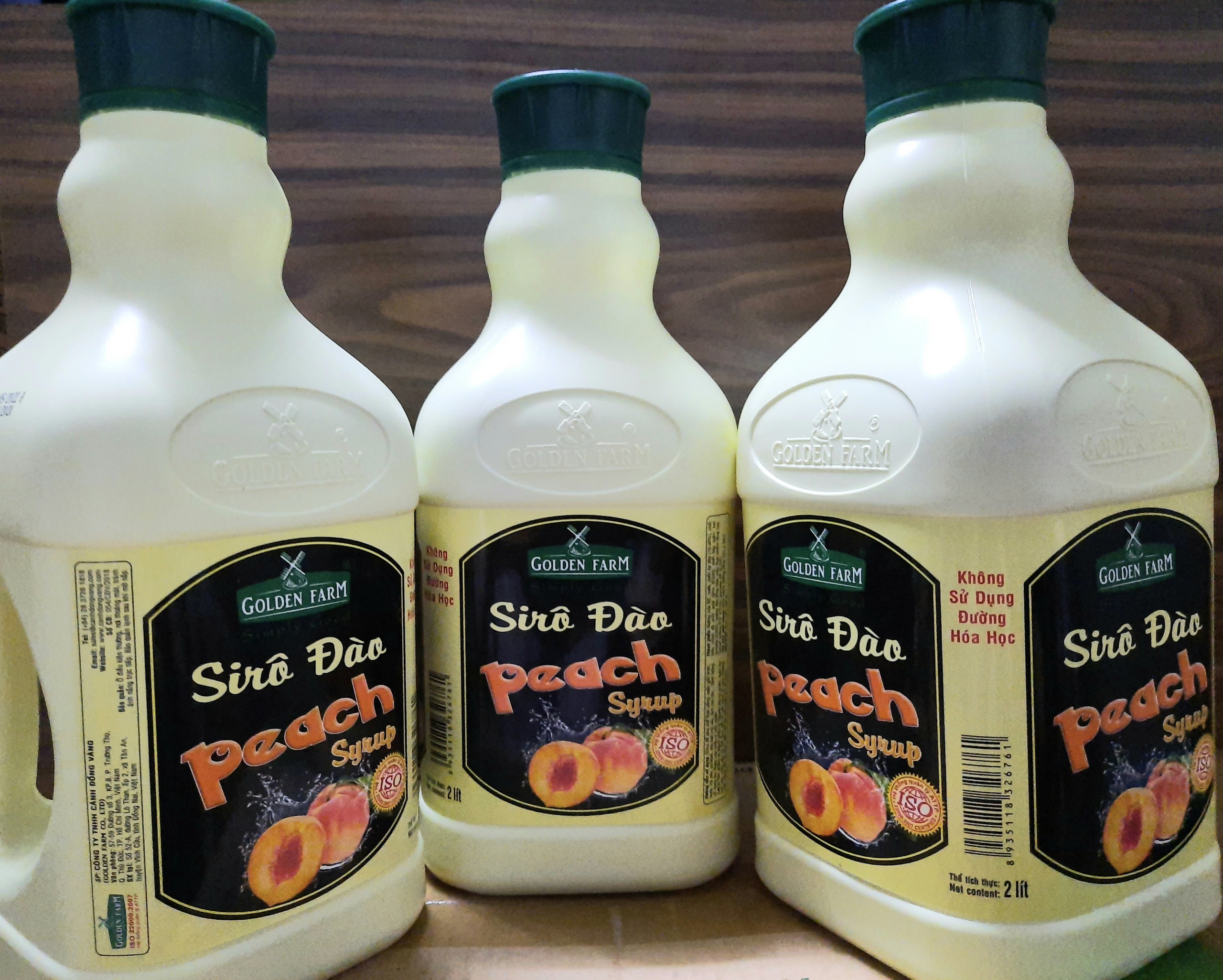 Siro đào golden farm can 2l