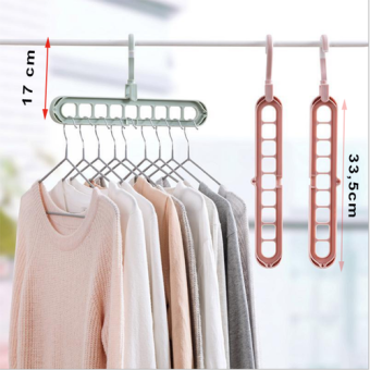 Bộ 2 móc treo quần áo thông minh 9 lỗ- móc treo 9 lỗ