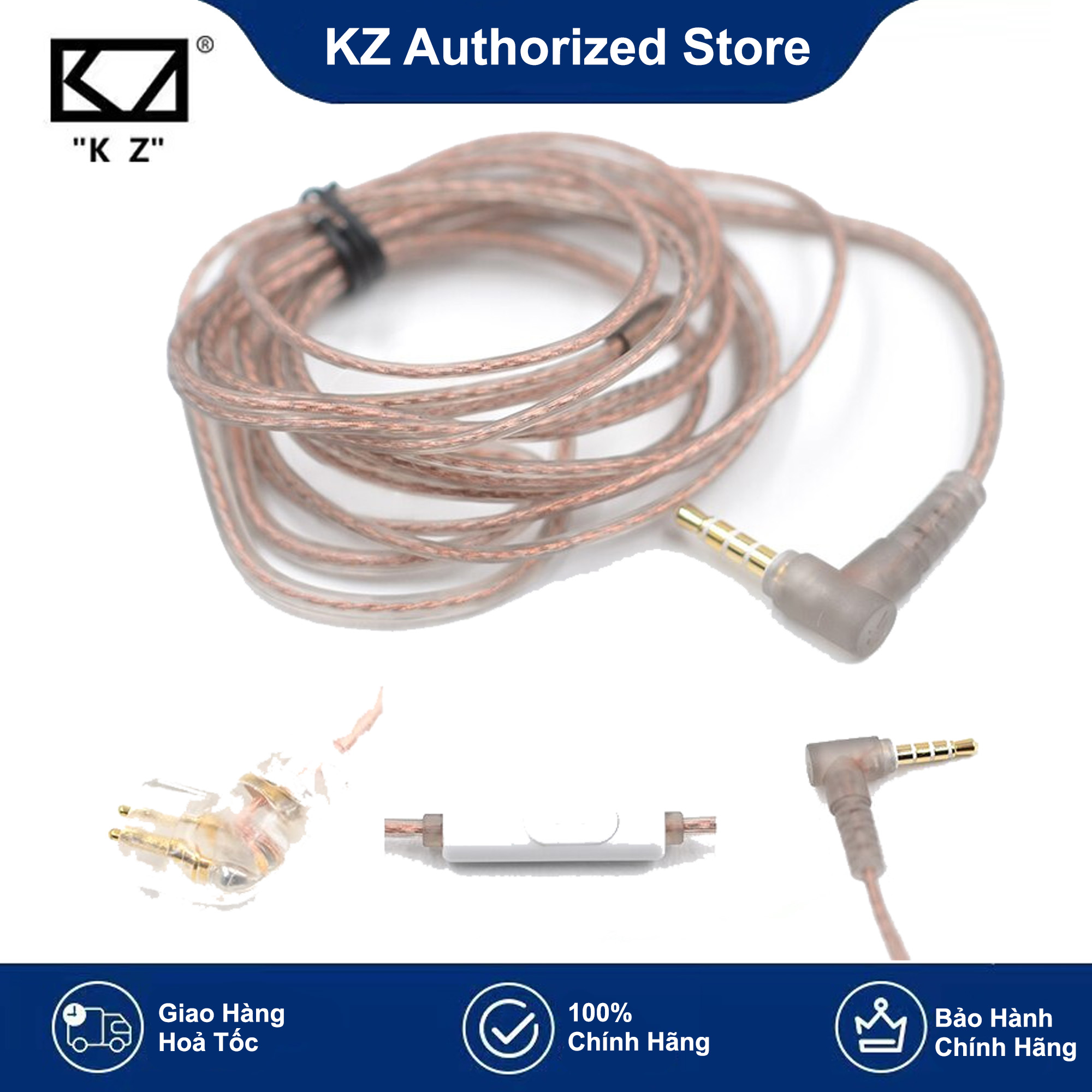 Dây cáp tai nghe thay thế cao cấp cho tai nghe KZ QKZ Blon CCA ZSN Pro ZEX chống rối độ bền cao có tích hợp micro