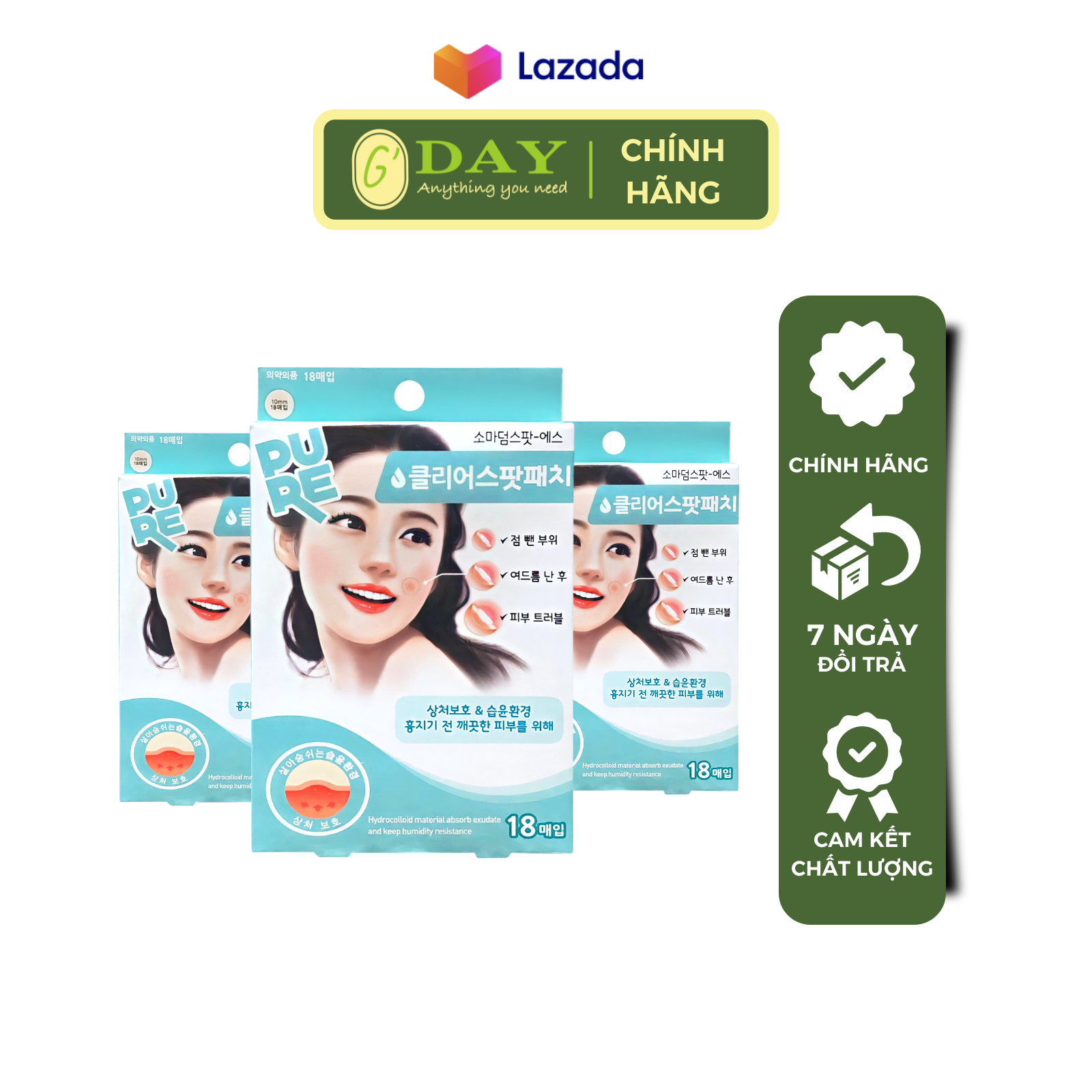 Combo 3 miếng Dán Mụn Somaderm Spot 18 miếng