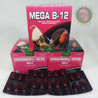 mega b12 - thuốc nuôi gà đá cao cấp - mỏi vĩ / 10 viên