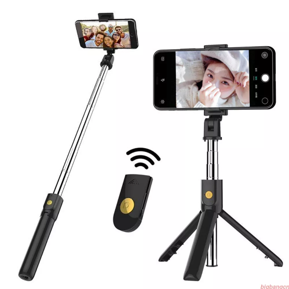 Gậy chụp ảnh tự sướng kiêm 3 chân tripod k07 kèm tay điểu khiển remote bluetooth 3.0