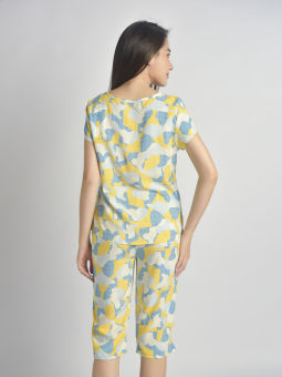 WINNY - Bộ đồ lanh cộc tay quần ngố mặc nhà 2MNLA22033N