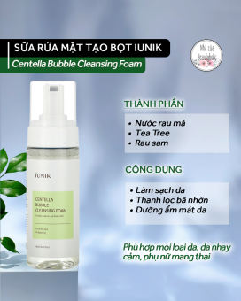 [Nhacuabeautyholic] Sữa rửa mặt IUNIK Centella Bubble Cleansing Foam