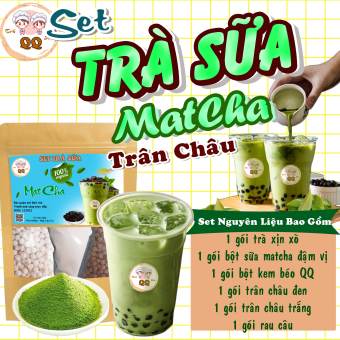 SET TRÀ SỮA MATCHA TRÂN CHÂU 4-5 LÍT KÈM CÔNG THỨC CHUẨN VỊ - TRÀ SỮA MATCHA QQ
