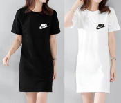 Bohemian Printed Dress - Black/White 