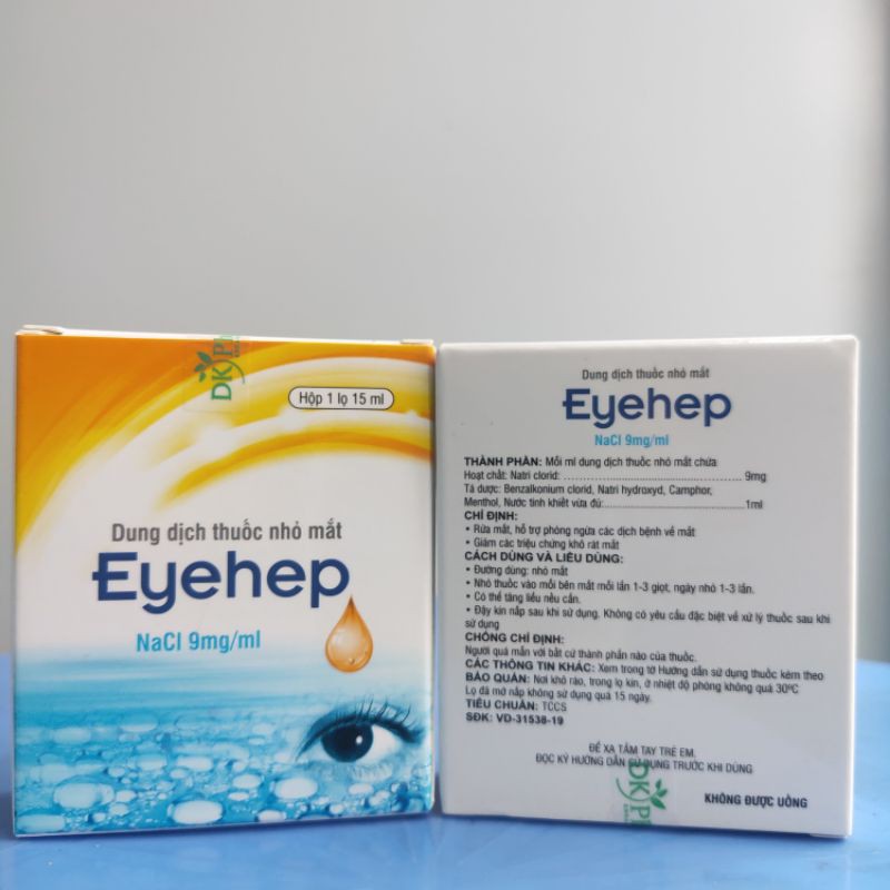 Dung dịch nước nhỏ mắt dưỡng mắt EYEHEP giúp giảm khô mắt, các bệnh lý về mắt