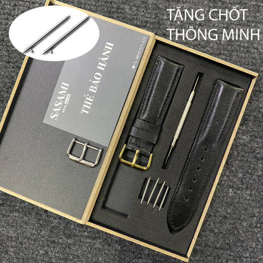 BK. Dây đồng hồ DA BÒ MỀM CAO CẤP Khóa KimSẢN PHẨM GỒM : 1 DÂY + 1 KHÓA TẶNG 1 HỘP 2 CHỐT THÔNG MINH2 CHỐT THƯỜNG và 1 CÂY THAY DÂY